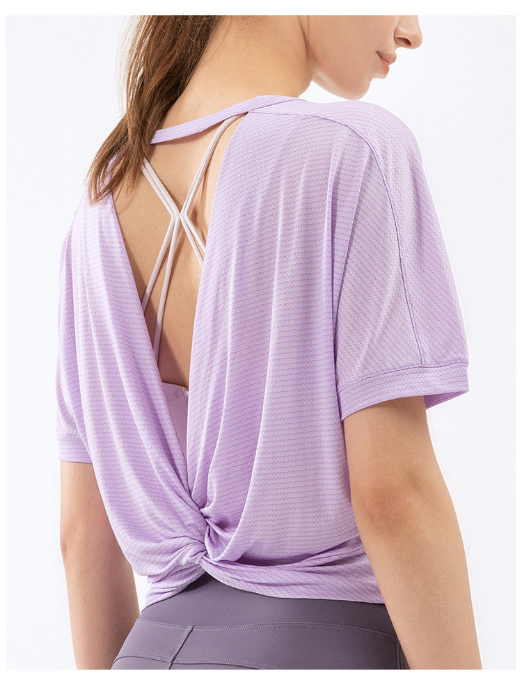 Open Triangle Twist Knot Back Tee