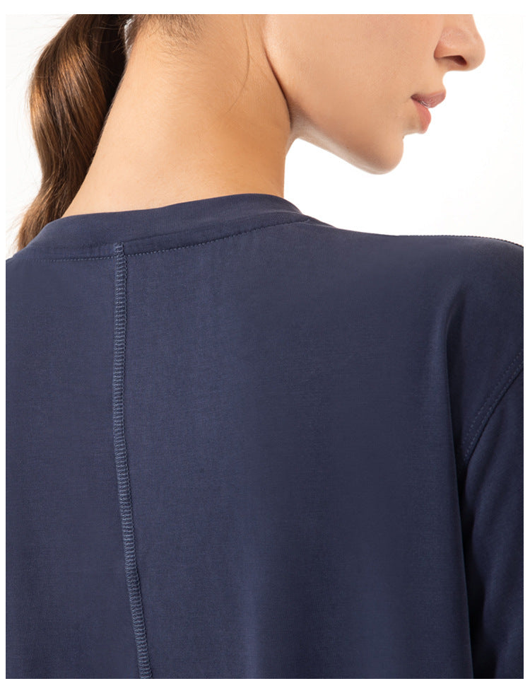 High Neck Cropped Boxy Fitness Tee