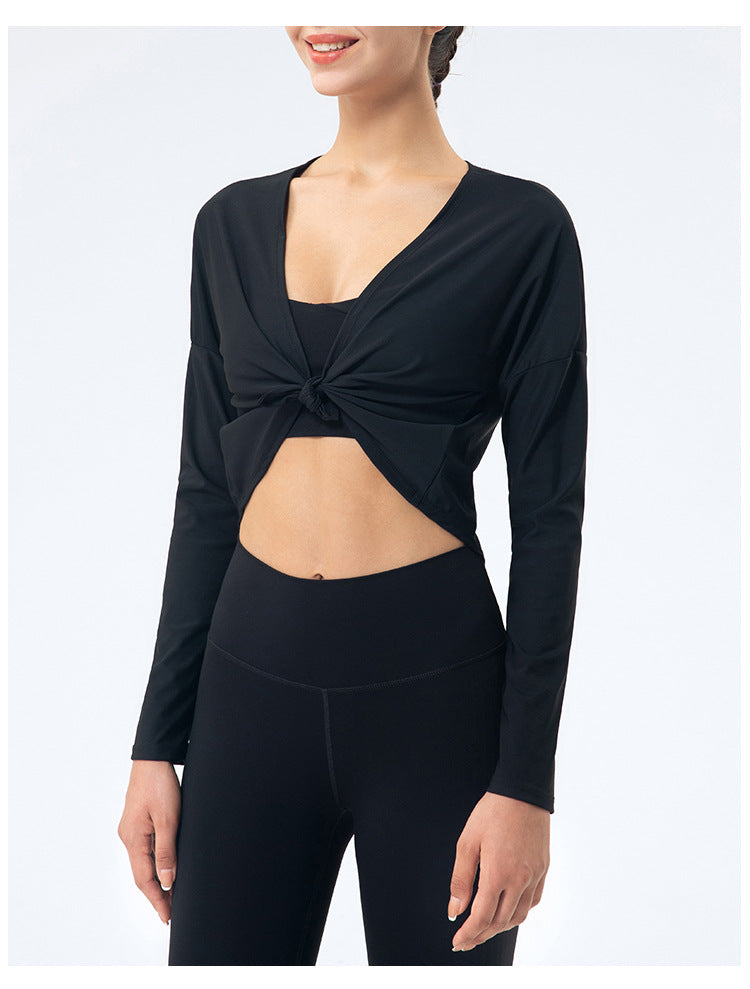 Open Front Tie-Able Long Sleeve Cardigan Shawl