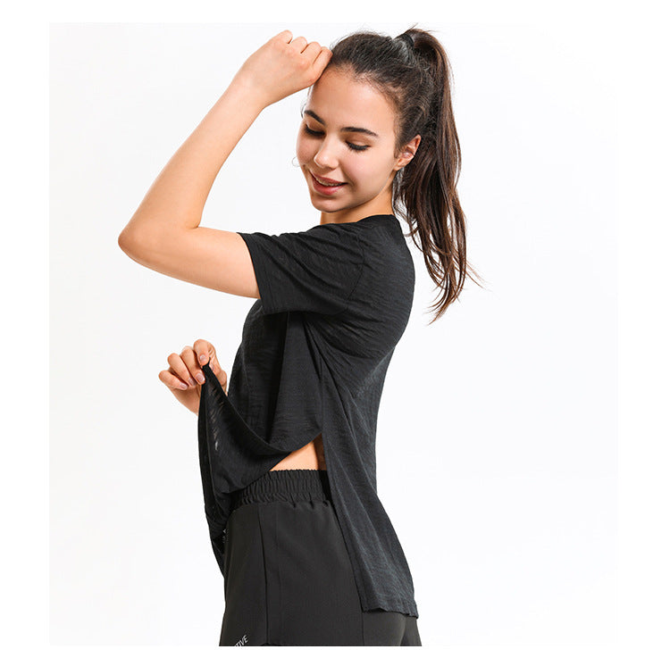 Asymmetrical Cut Out Burn Out Split Side Tee