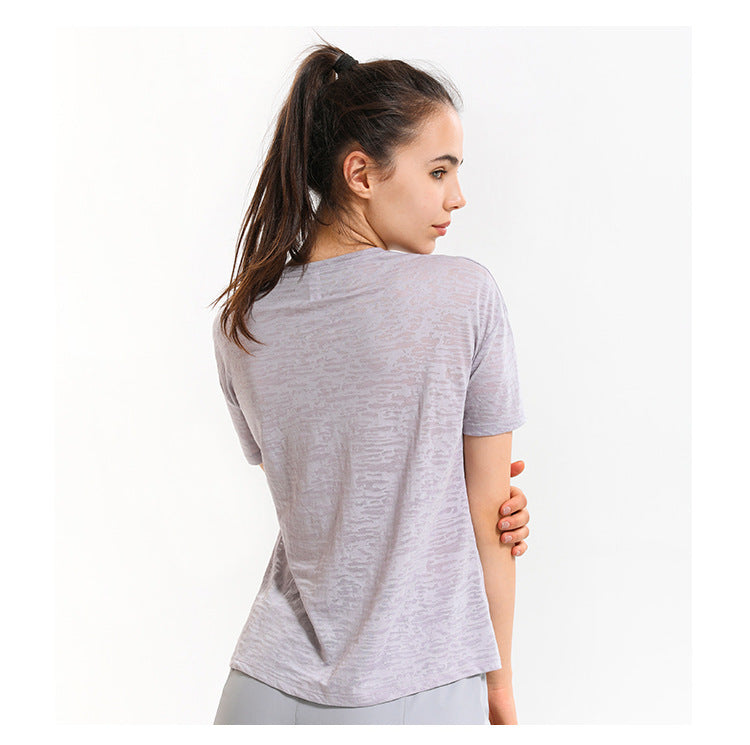 Asymmetrical Cut Out Burn Out Split Side Tee