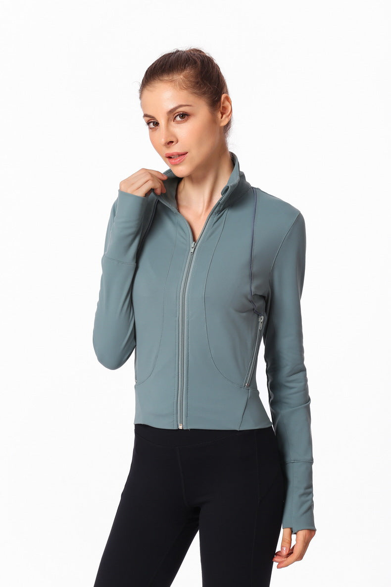 Slim Fit Collared Zipper Jacket