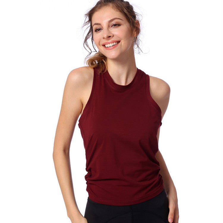 Sleeveless Round Slit Back Tank Top
