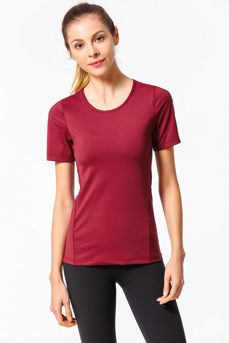Slim Fit Mesh Back Panel Short Sleeve Tee