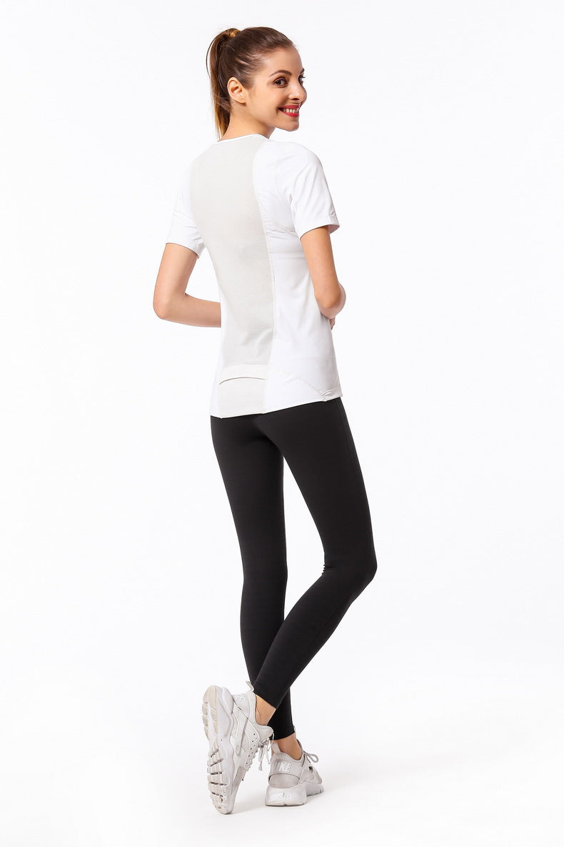Slim Fit Mesh Back Panel Short Sleeve Tee