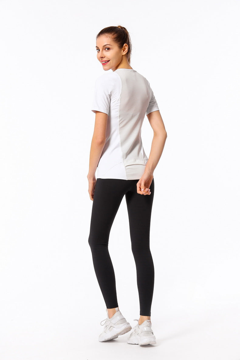 Slim Fit Mesh Back Panel Short Sleeve Tee