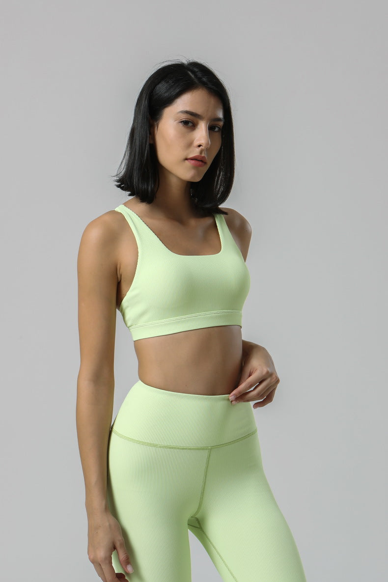 Square Neck V-Shape Racerback Sports Bra