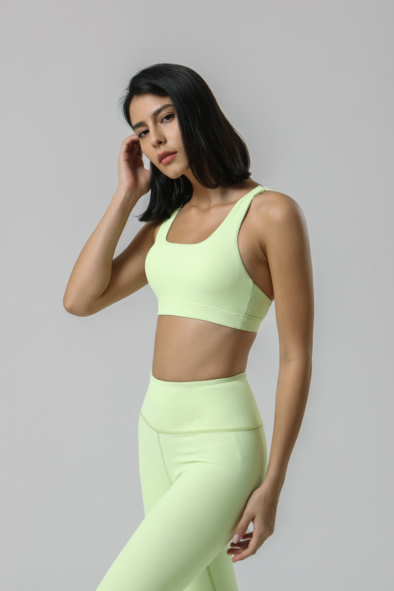 Square Neck V-Shape Racerback Sports Bra