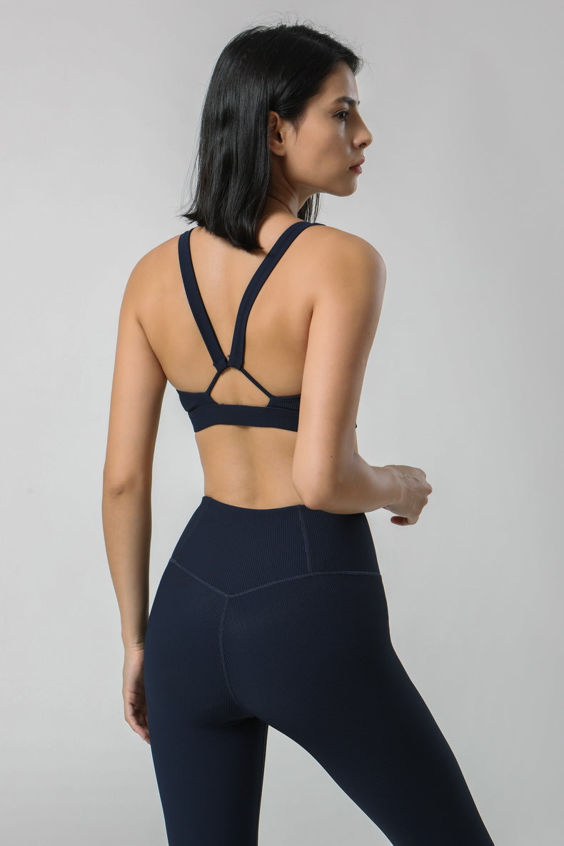 Square Neck V-Shape Racerback Sports Bra