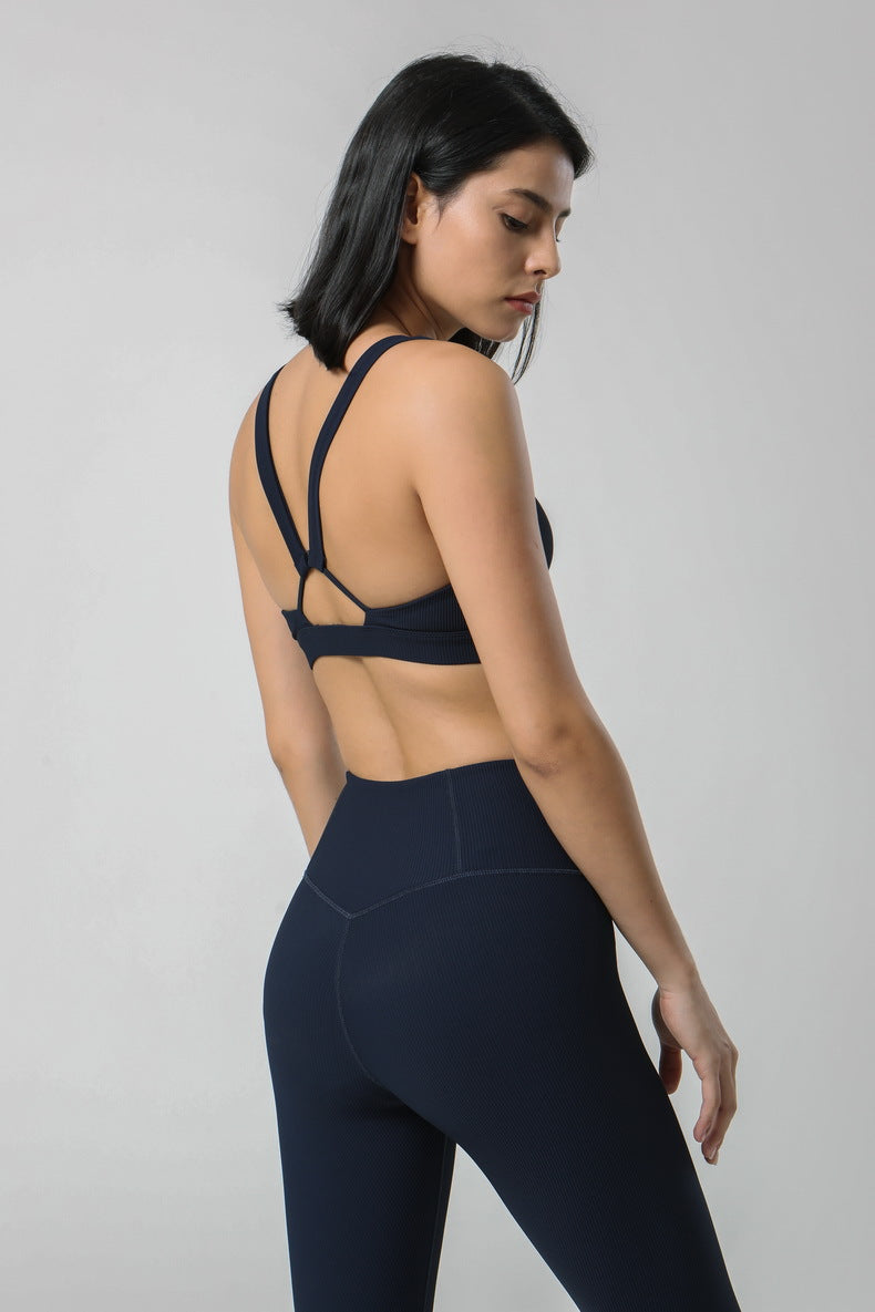 Square Neck V-Shape Racerback Sports Bra