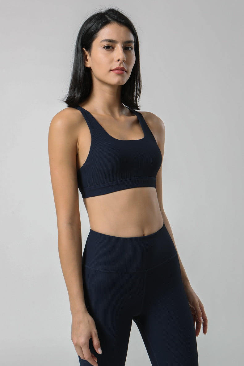 Square Neck V-Shape Racerback Sports Bra