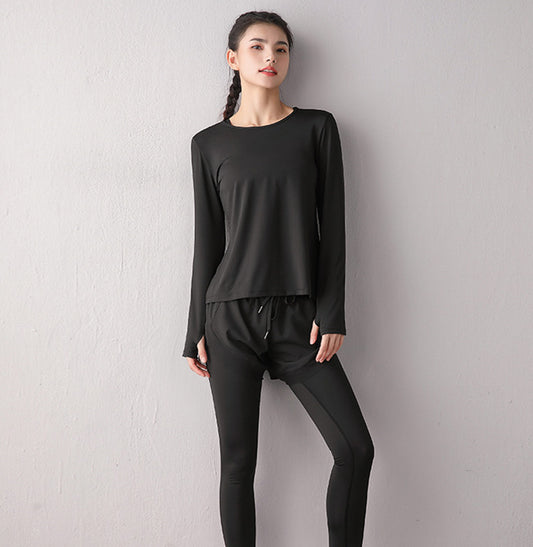 Long Sleeve Tee Shirt with Criss Cross Flap Back