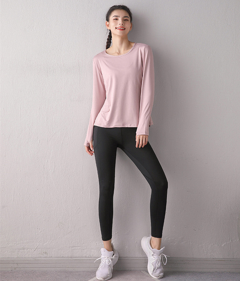 Long Sleeve Tee Shirt with Criss Cross Flap Back