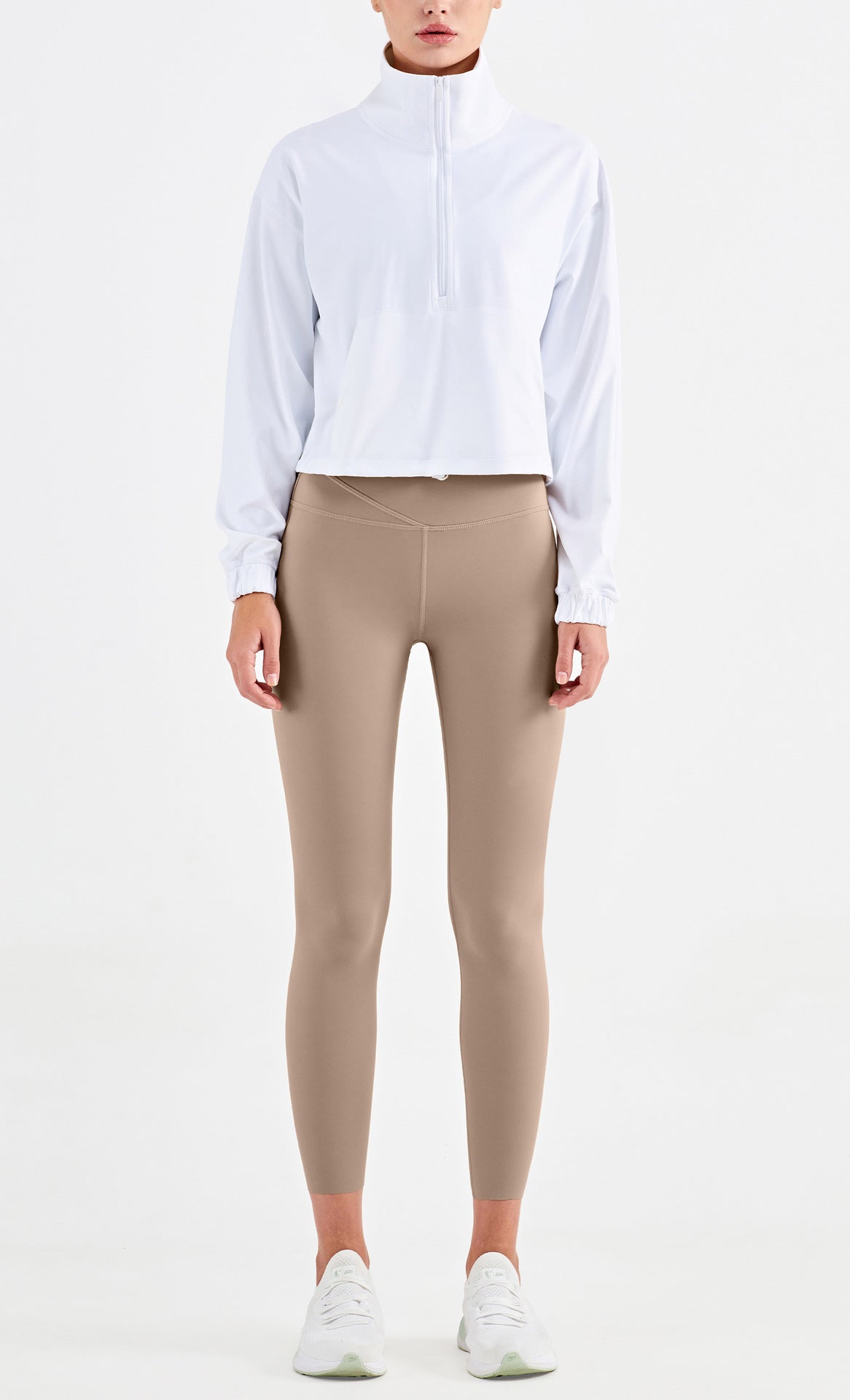 Buttery Soft High Neck Half Zip Cropped Jacket