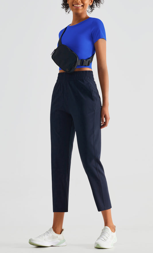 High Rise Cropped Capri Slim Fit Joggers