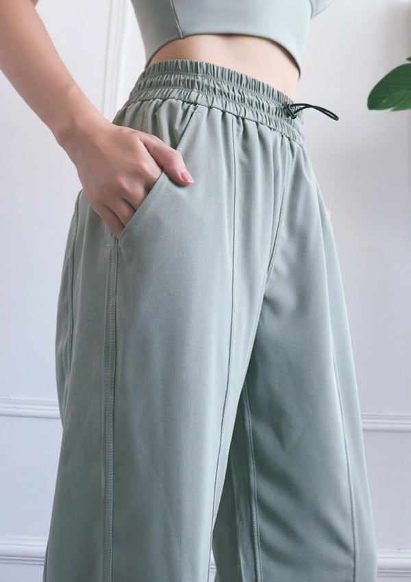 High Rise Contouring Seam Drawstring Ruched Joggers