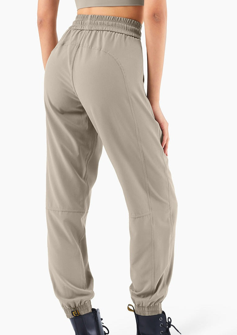 High Rise Contouring Seam Drawstring Ruched Joggers