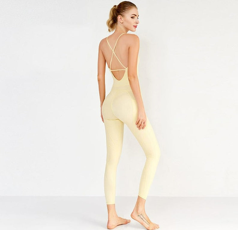 Crisscross Back Halter Jumpsuit