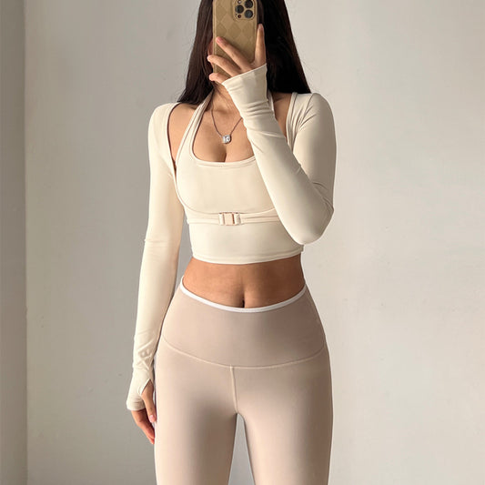 Slim Fit Long Sleeve Active Top with Clasp