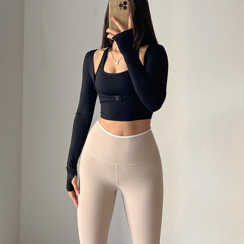 Slim Fit Long Sleeve Active Top with Clasp