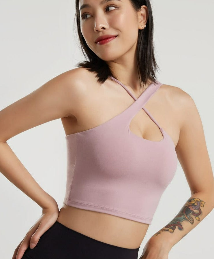 Asymmetrical Straps Multi Wear Bra Tank