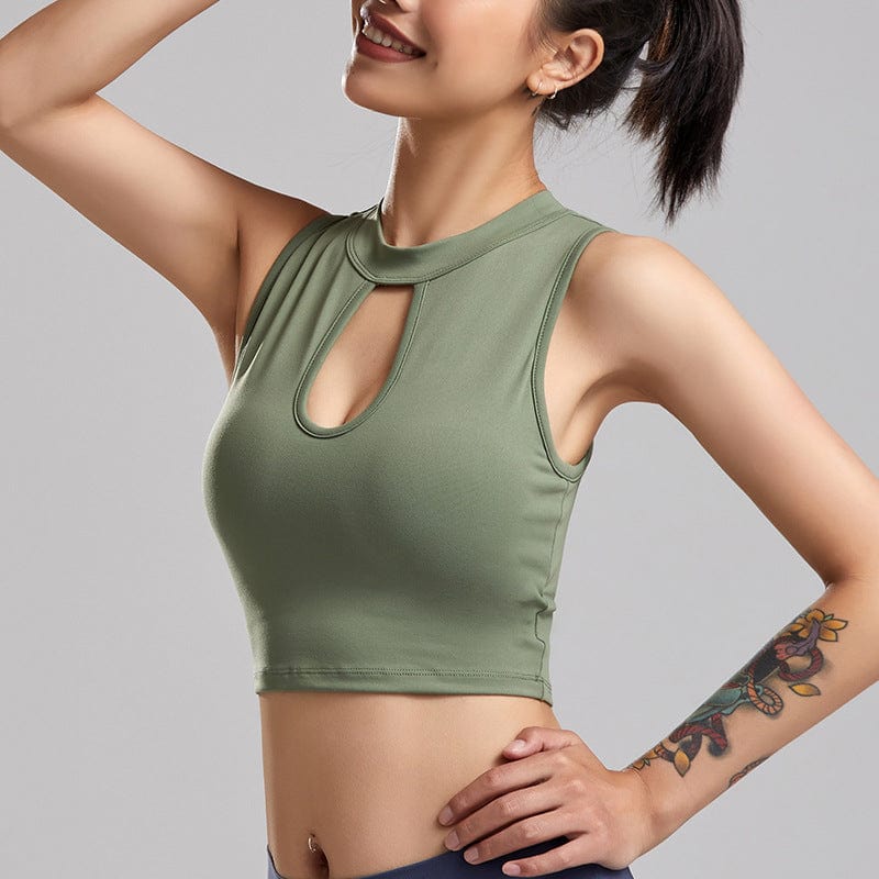 Circular Cutout Sleeveless Bra Tank