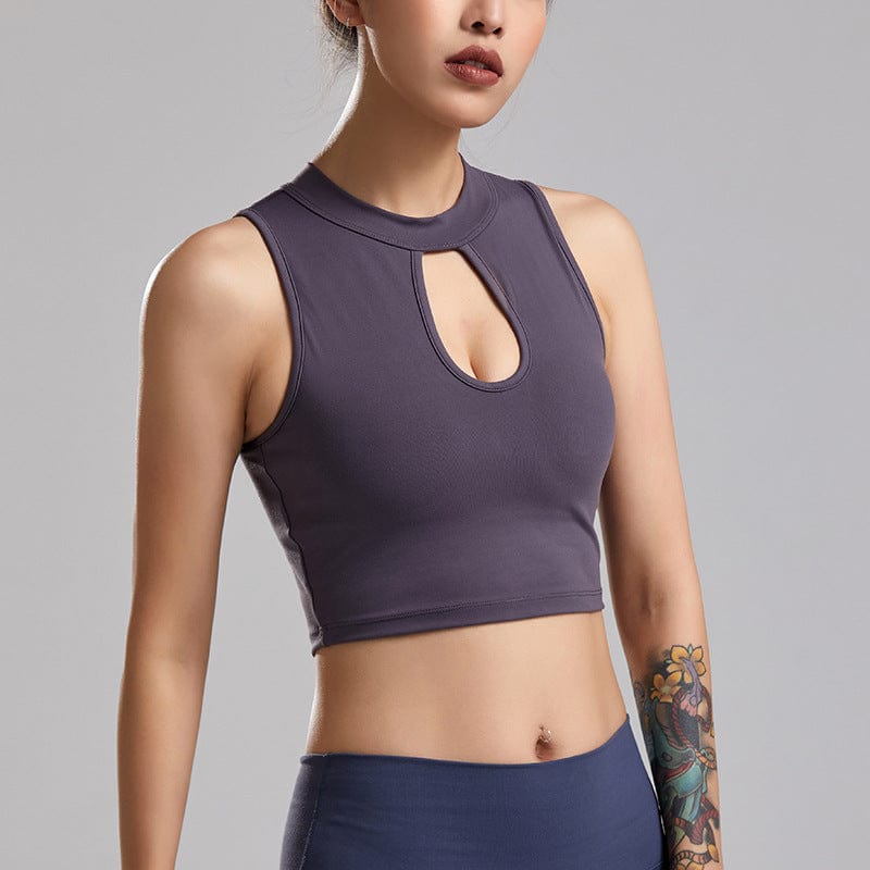 Circular Cutout Sleeveless Bra Tank
