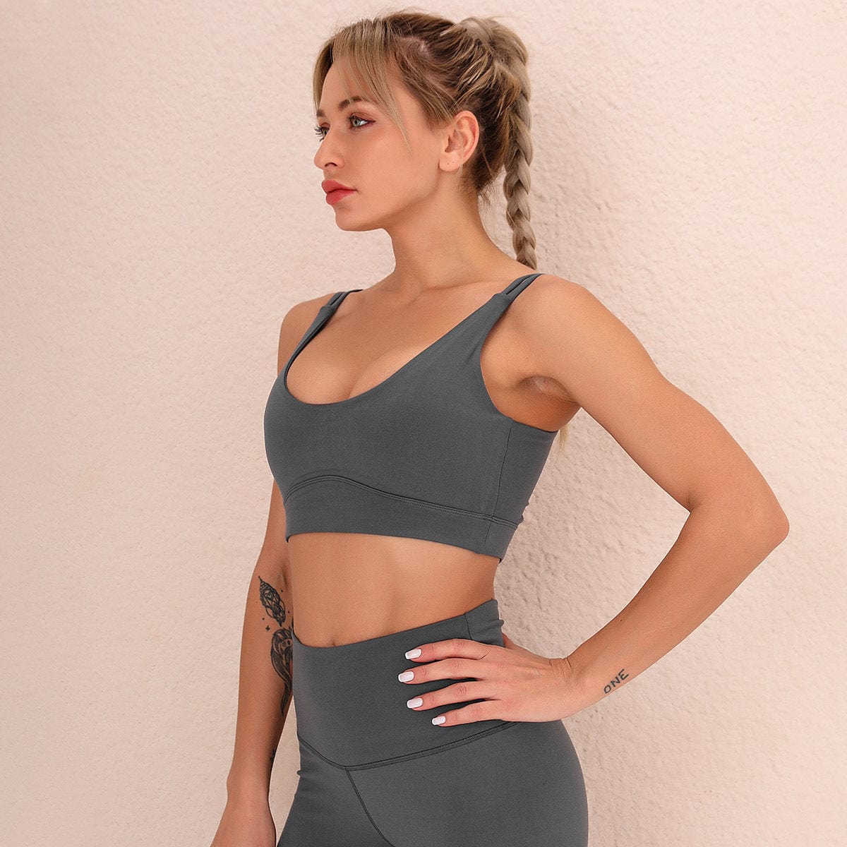 Ruched Back Low Scoop Sports Bra