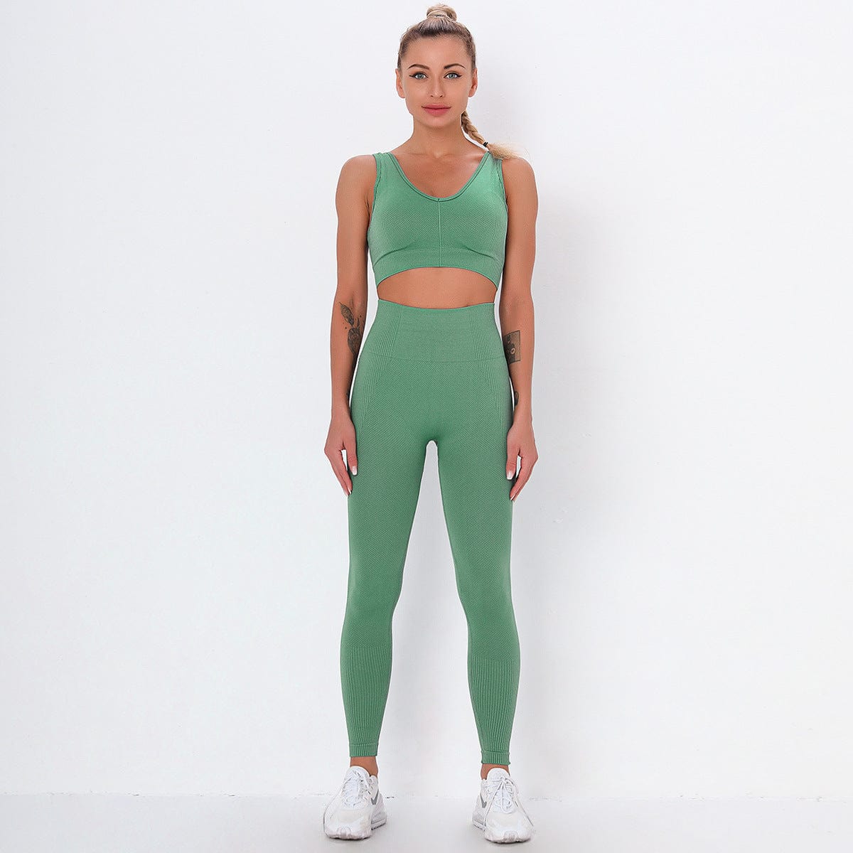 Ribbed Cropped Tank & Leggings Two Piece Set