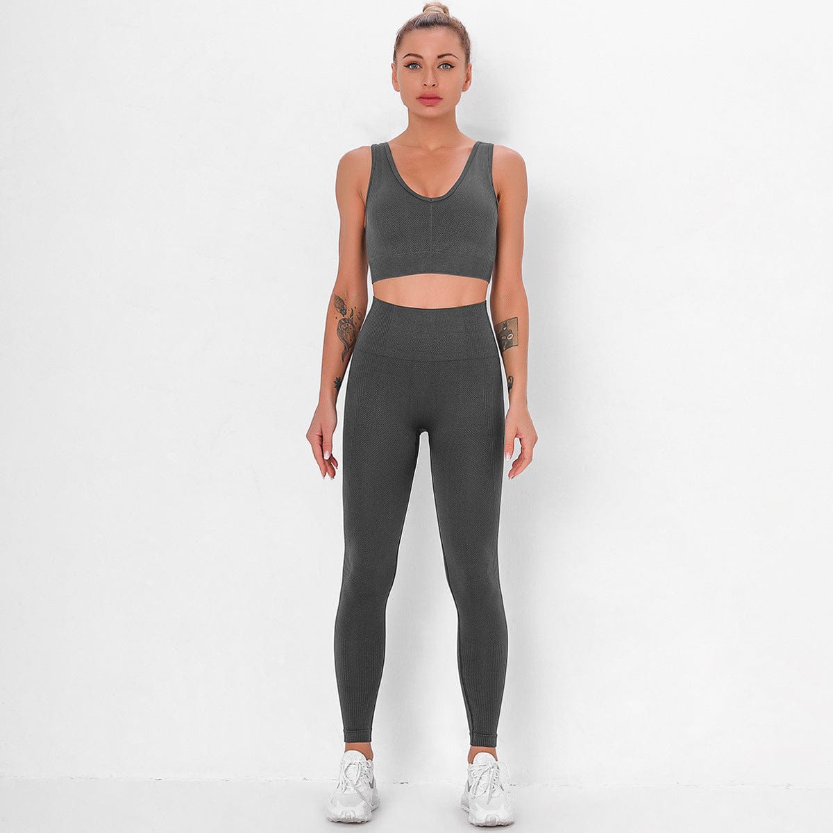 Ribbed Cropped Tank & Leggings Two Piece Set
