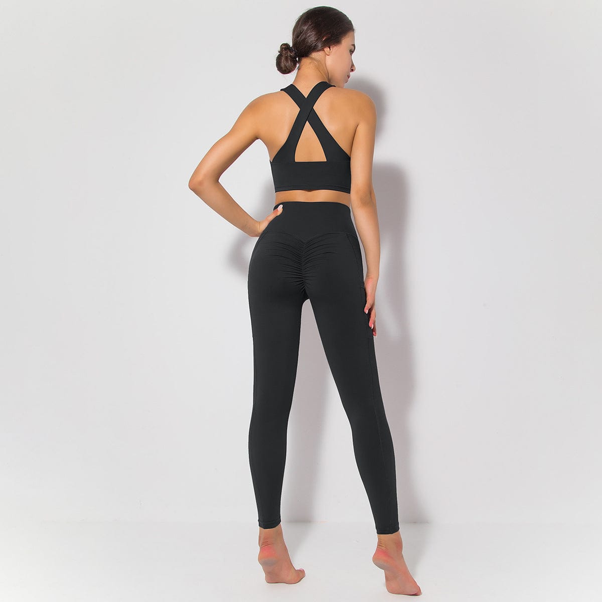 Cross Back Sports Bra & Sculpting Leggings Set