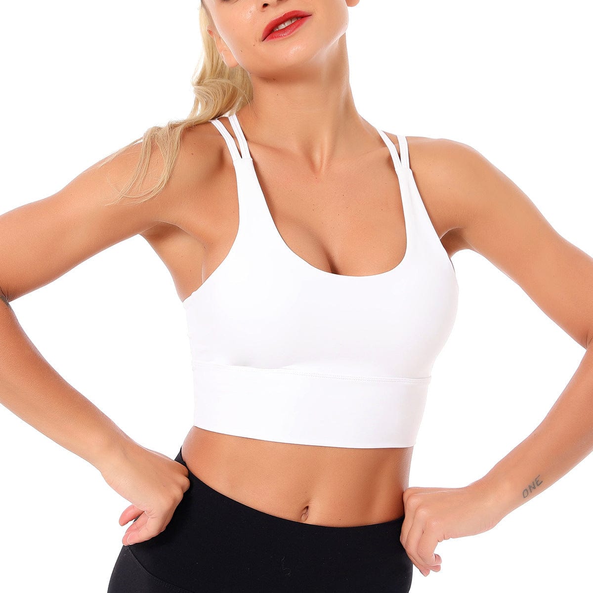 Double Crossover Racerback Sports Bra