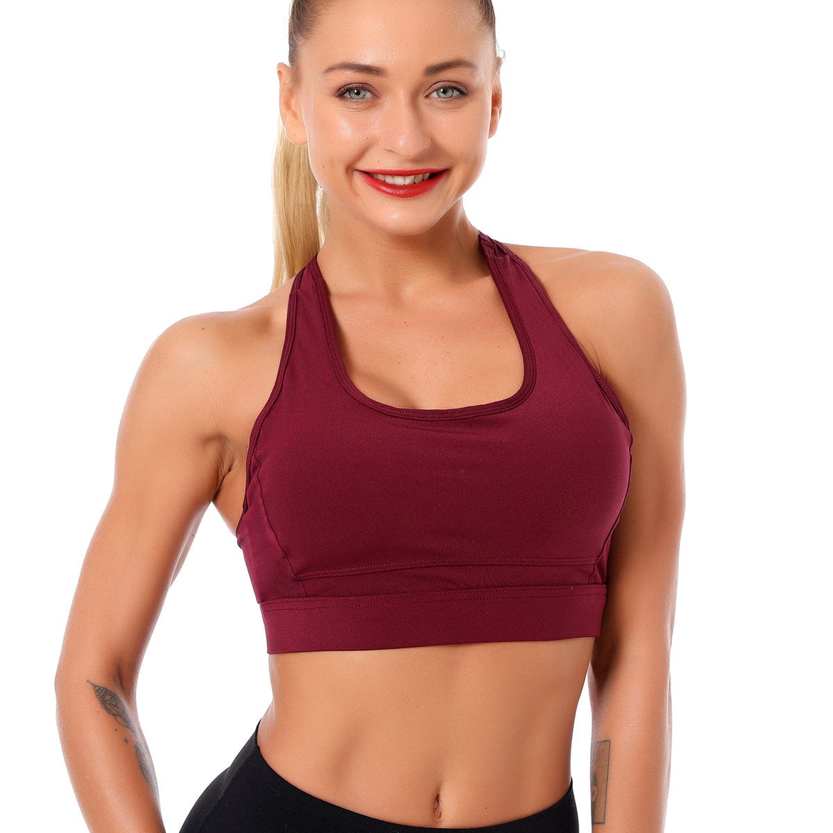 Scoop Halter Racerback Sports Bra