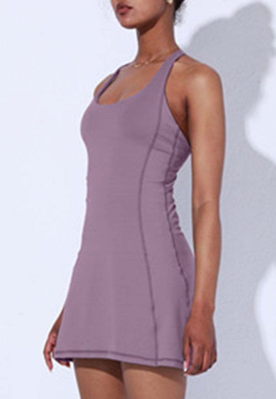 Crossing Back Straps Mini Exercise Dress