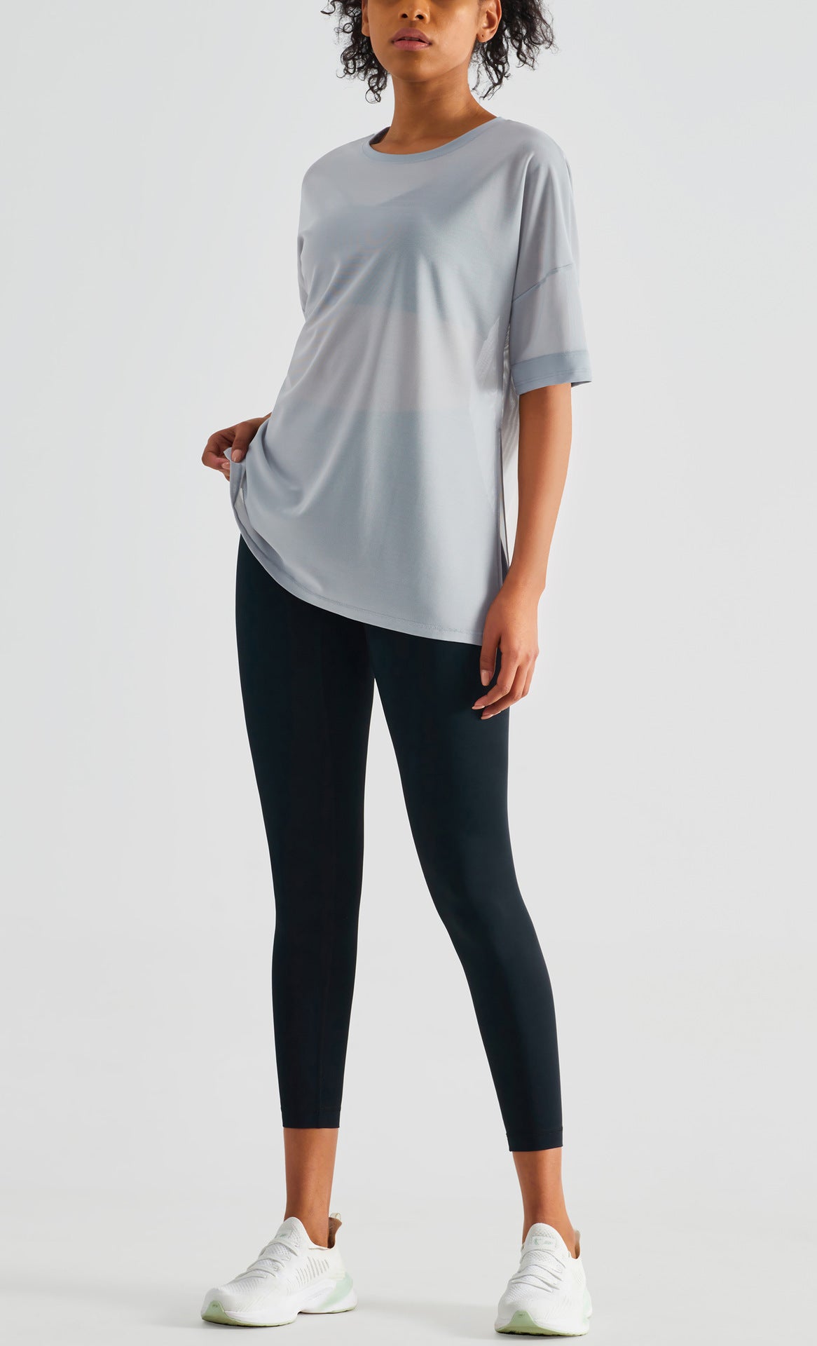 Mesh Stitching Casual Sports Top & Cover Up