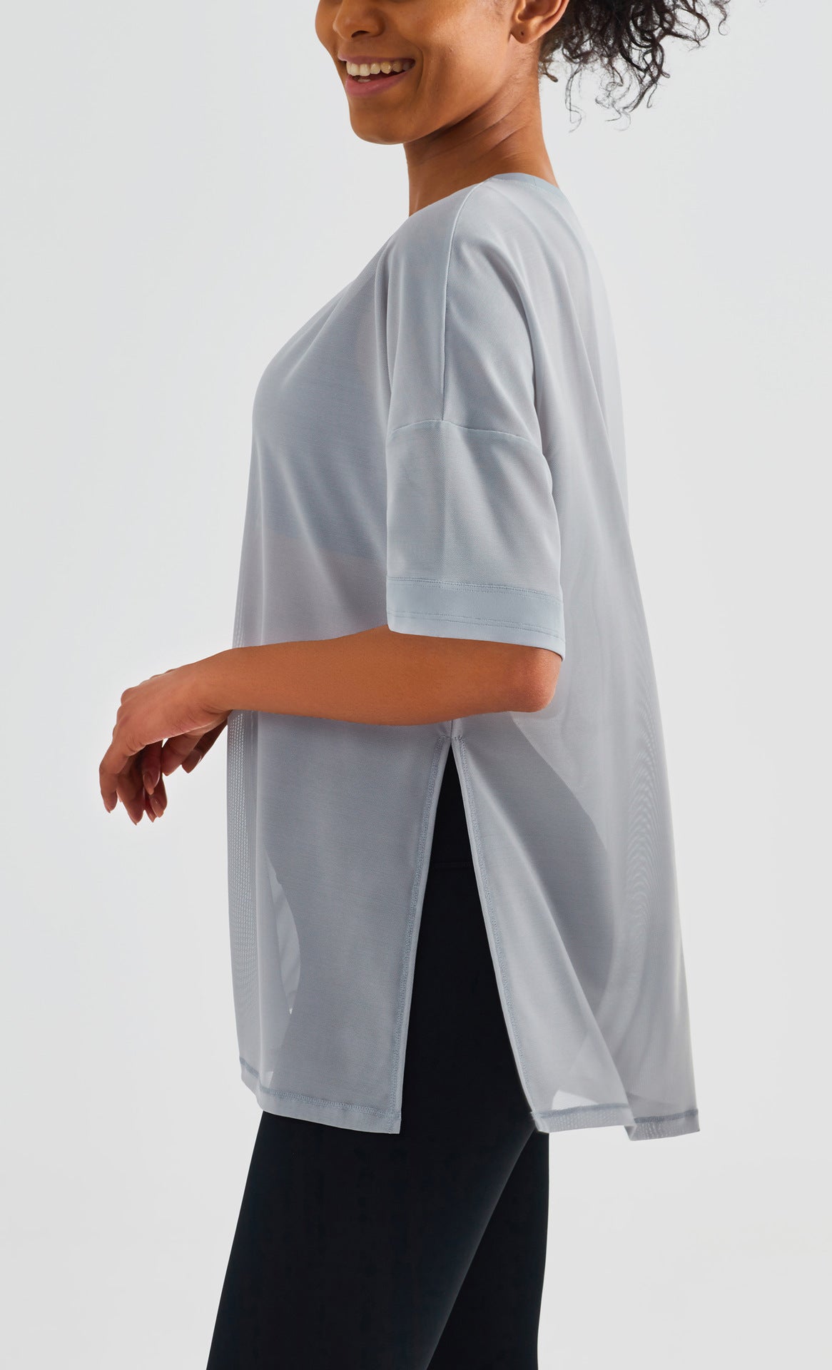 Mesh Stitching Casual Sports Top & Cover Up