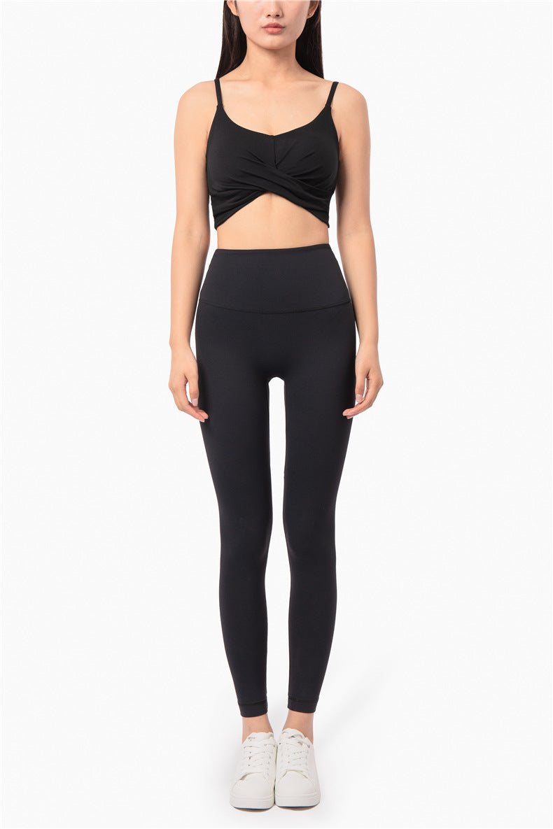 Ruched Twist Front Sports Bra