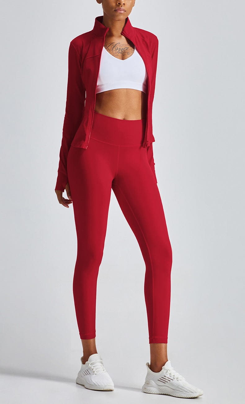 Two-Piece Jacket & High-Rise Leggings Set