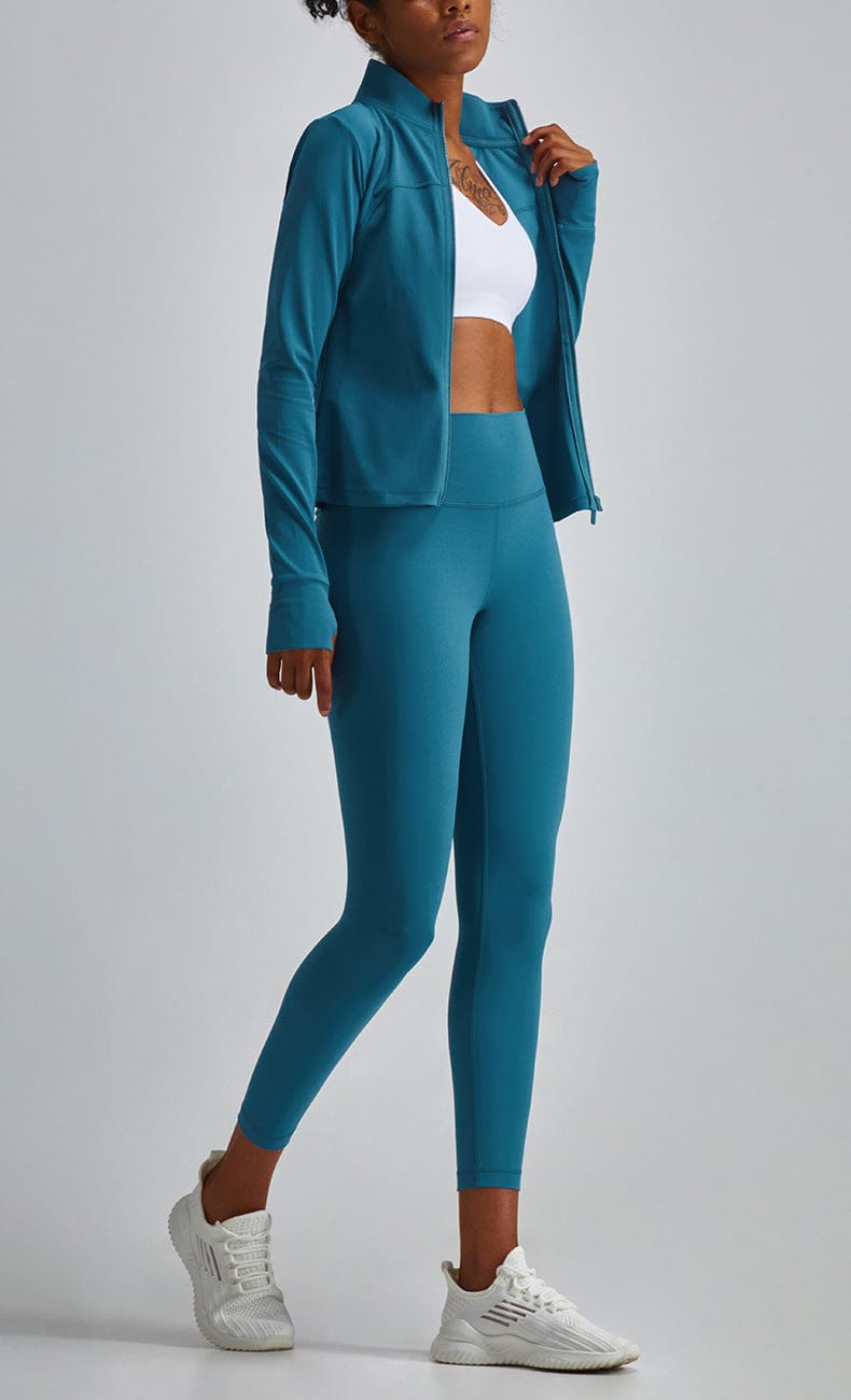 Two-Piece Jacket & High-Rise Leggings Set