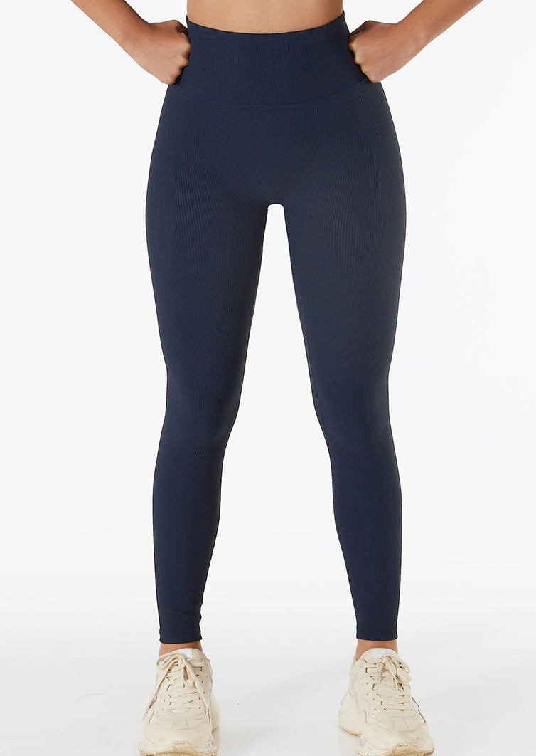 Ribbed High Rise Contouring Lifting Fitness Leggings