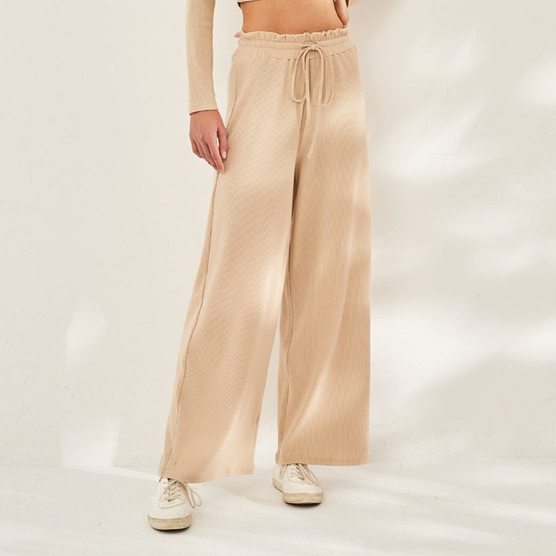 Relaxed Wide Leg Pants w/ Drawstring