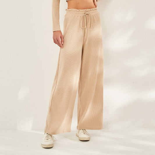 Relaxed Wide Leg Pants w/ Drawstring