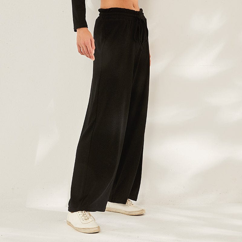 Relaxed Wide Leg Pants w/ Drawstring