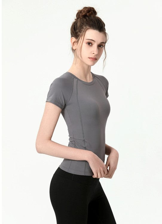 Long Fitted Short Sleeve Active Top