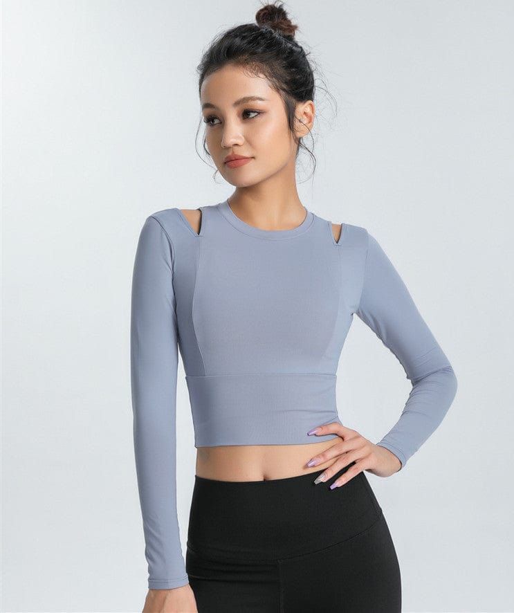 Long Sleeve Shoulder Cutout Top
