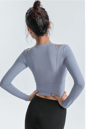 Long Sleeve Shoulder Cutout Top