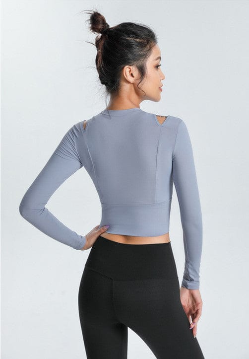 Long Sleeve Shoulder Cutout Top