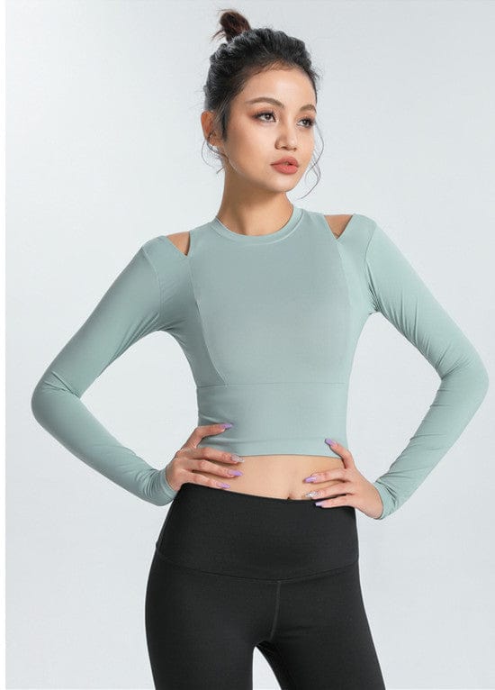 Long Sleeve Shoulder Cutout Top