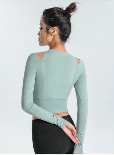 Long Sleeve Shoulder Cutout Top
