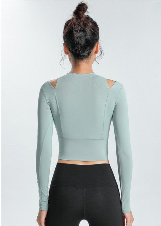 Long Sleeve Shoulder Cutout Top